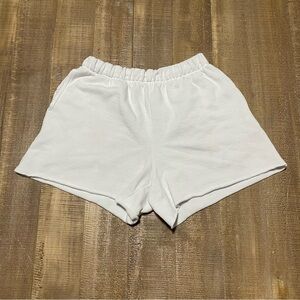 aerie White Casual Elastic-Waist Lounge Shorts